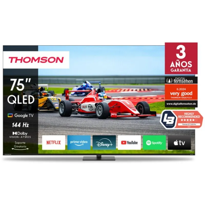 Thomson Q70 Series 75" 75QG7C14 QLED 4K Ultra HD 144Hz HDMI 2.1 Google TV HDR Dolby Vision 75QG7C14