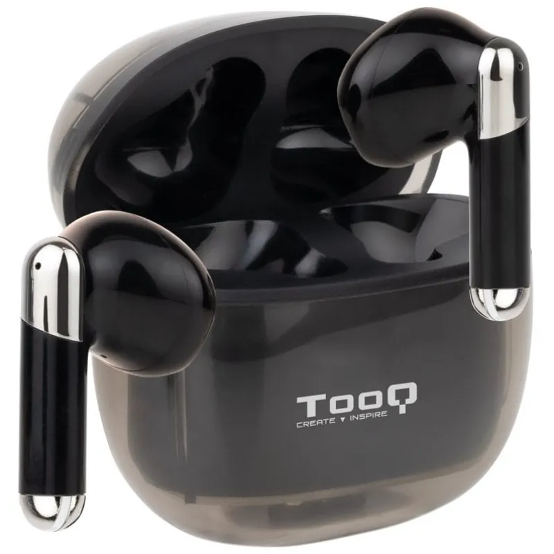 TooQ Onyx TQBWH-0054B Auriculares Inalámbricos Bluetooth con Estuche de Carga Negros TQBWH-0054B
