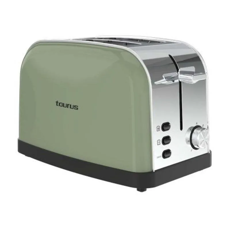 Tostadora Taurus Verde 950W 2 Ranuras 7 Niveles Extra Elevación TO953X