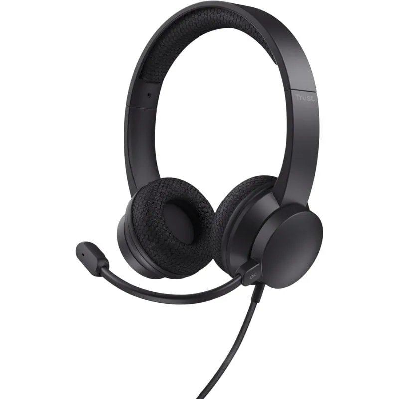 Trust Ayda Auriculares USB ENC con Micrófono con Cancelación de Ruido Negros 25089