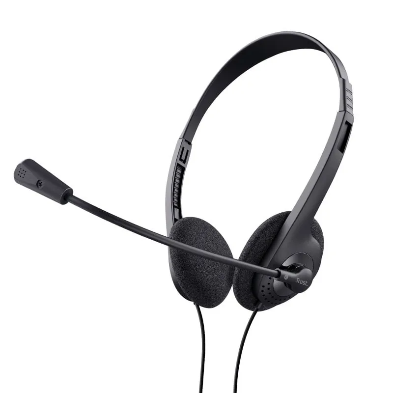 Trust Chat Headset Auriculares con Micrófono Negros 24659