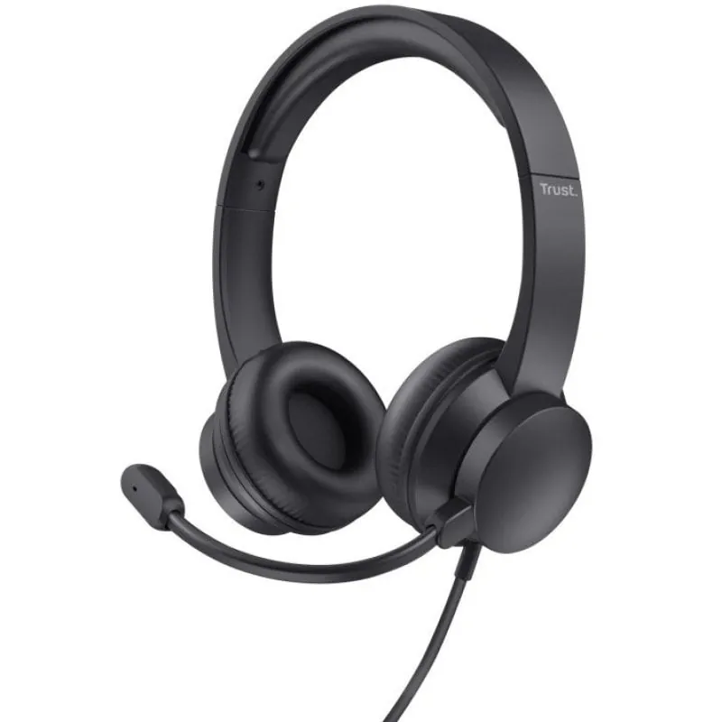 Trust HS-150 Auriculares Alámbrico de Oficina/Centro de llamadas 3.5mm para PC Negro 25333