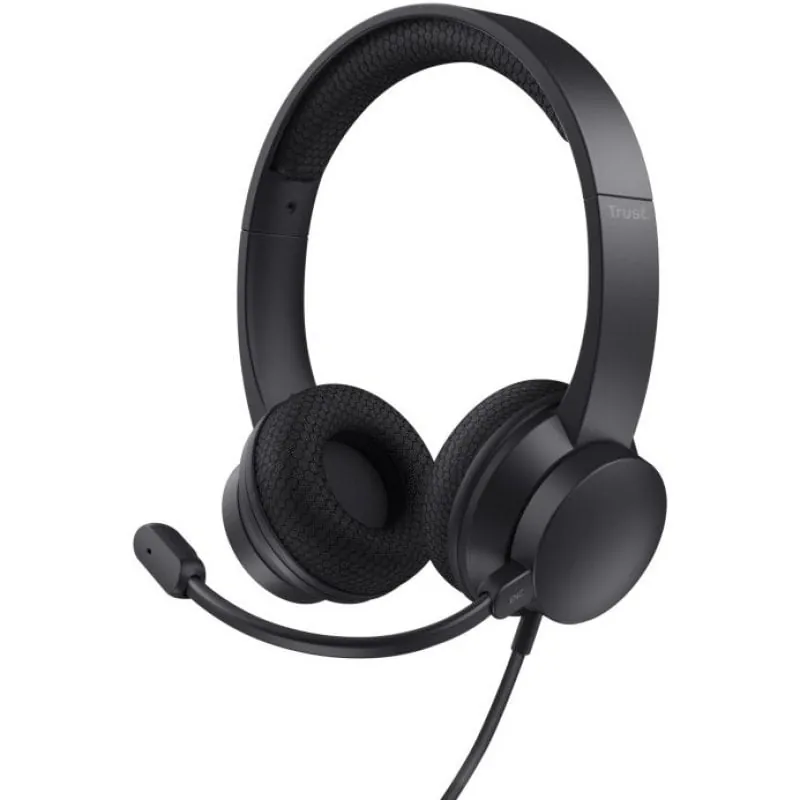 Trust HS-260 Auriculares Alámbrico de Oficina/Centro de llamadas USB-ENC para PC Negro 25334