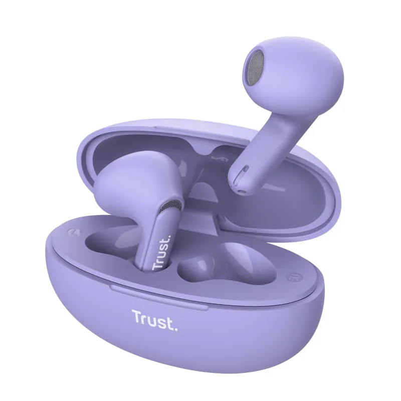Trust Yavi ENC Auriculares Bluetooth con Estuche de Carga Morados 25299