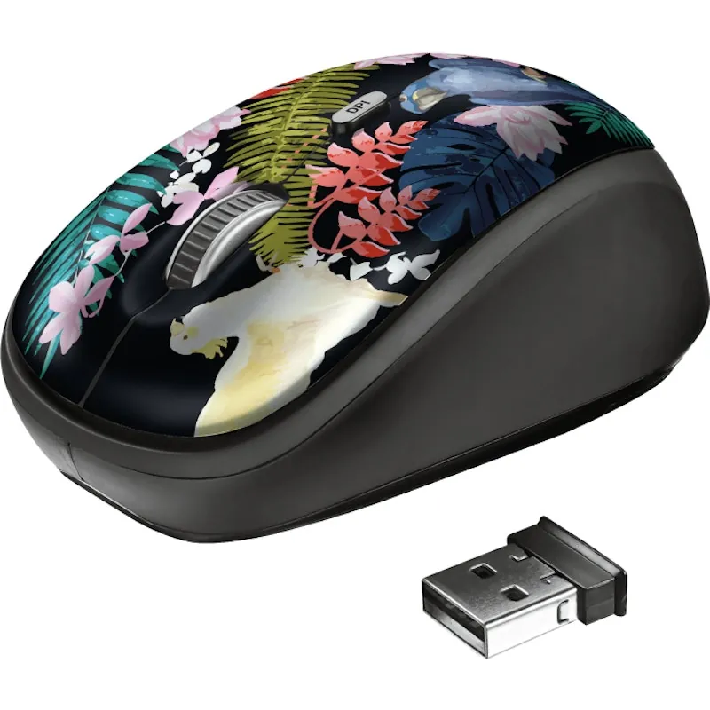 Trust Yvi Wireless Ratón Inalámbrico 1600DPI Parrot 23387