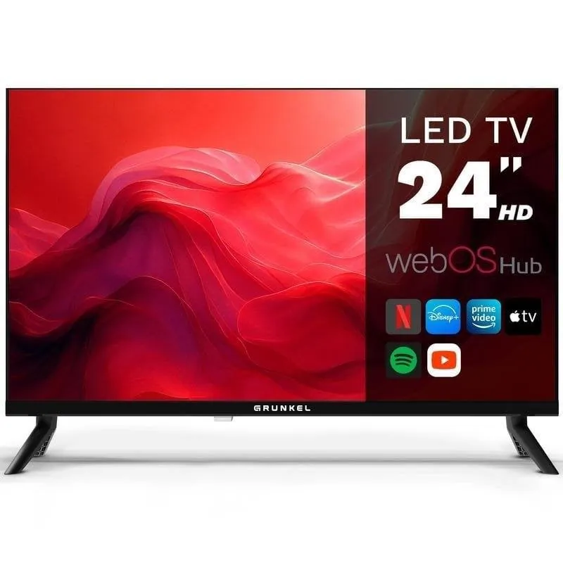 TV Grunkel LED LED-24PBW 24" HD 60Hz Smart TV WebOS HDR USB-PVR Wi-Fi LED-24PBW