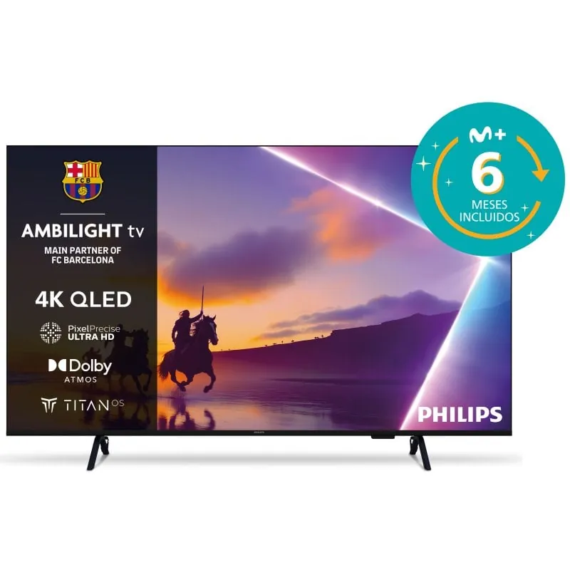 TV Philips QLED 50PUS8400 50" 4K UltraHD Ambilight Smart TV Dolby Atmos Titan OS 50PUS8400/12
