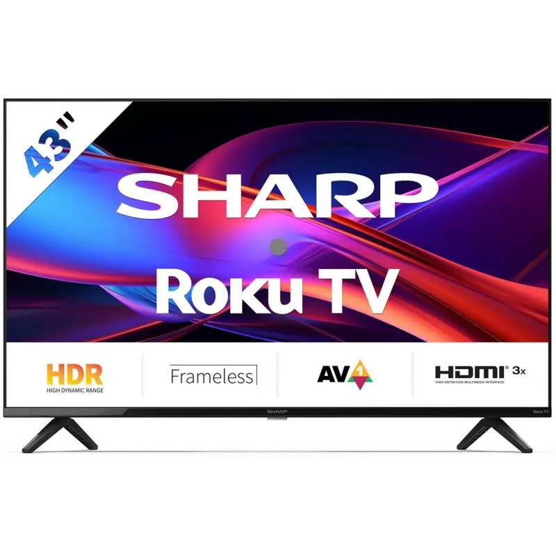 TV Sharp LED 43GD2225E 43" Full HD 60Hz Smart TV Roku HDR10 HLG 2T-C43GD2225E