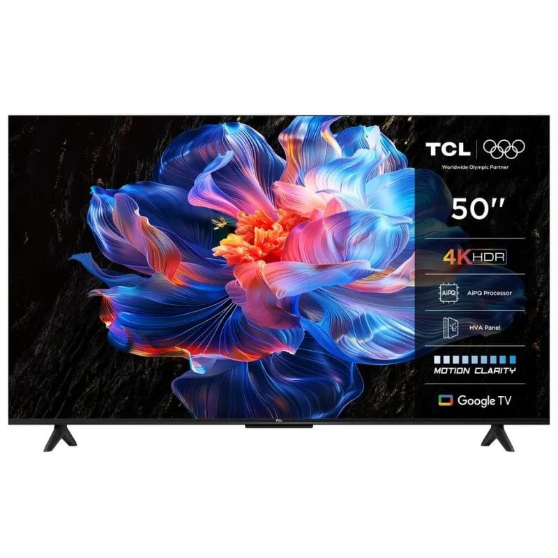 TV TCL LED 50P69K 50" 4K Ultra HD Smart TV WiFi Google TV sin marco 50P69K