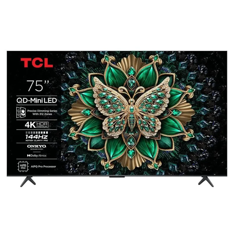 TV TCL QD Mini LED 75C69K 75" 4K UltraHD 120Hz Smart TV Google TV Dolby Vision HDR10 Onkyo 75C69K