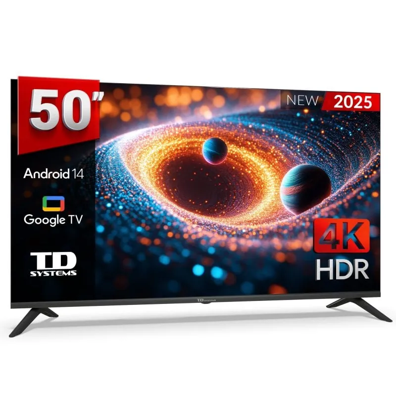 TV TD SYSTEMS M50C21GLE 50" DLED 4K Ultra HD HDR10 Chromecast Google TV Android 14 Asistente de Voz M50C21GLE