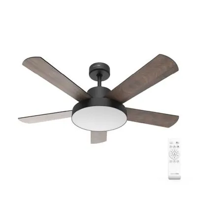 Universal Blue Levante 4048B Ventilador de Techo con Luz LED y Mando Aspas Reversibles 60W Negro/Madera 266-UVT1314-21