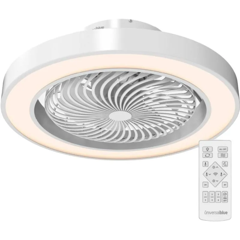 Universal Blue Xaloc 7048W Ventilador de Techo con Luz LED 24W y Aspas Ocultas 36W Blanco UVT1374-24