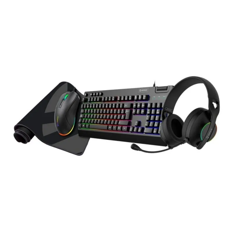 UNYKAch Pack NOVA Teclado Gaming Membrana Español, Ratón, Cascos, Alfombrilla XL UK594008