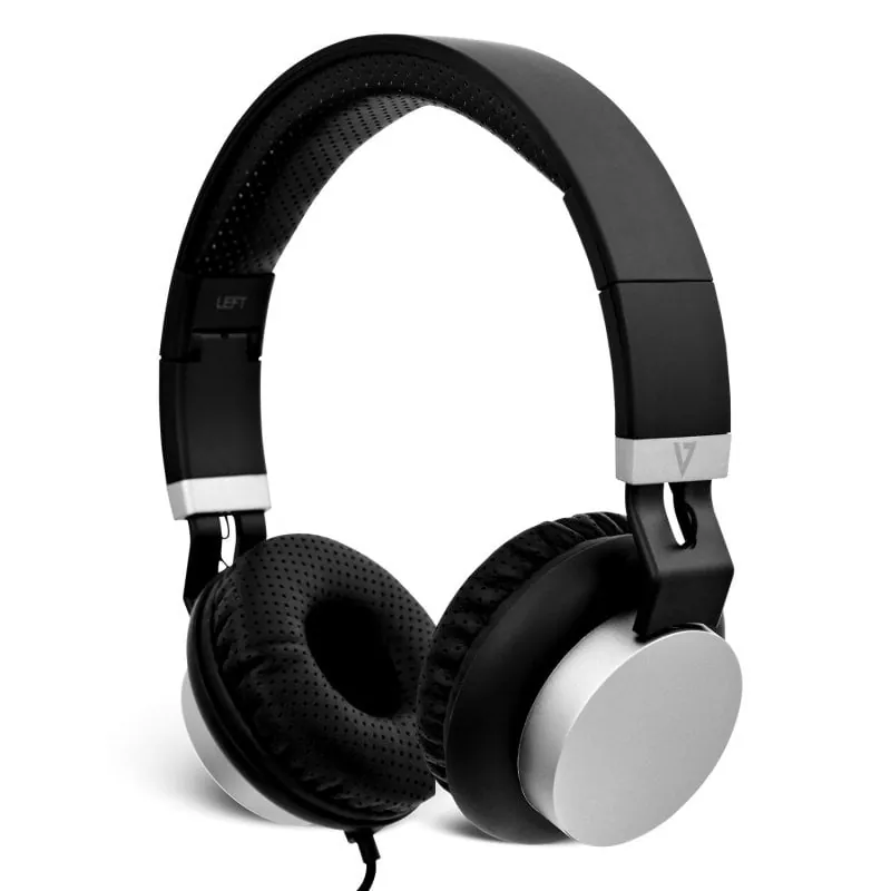 V7 HA601-3EP Auriculares con Micrófono Negro/Plata HA601-3EP