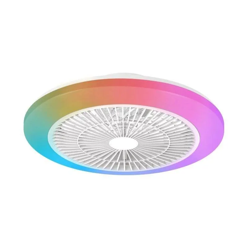 Ventilador de Techo con Luz Philips Amigo Flat Fan Ceiling 60W 48cm 6 Velocidades Mando Silencioso RGB 929004782201