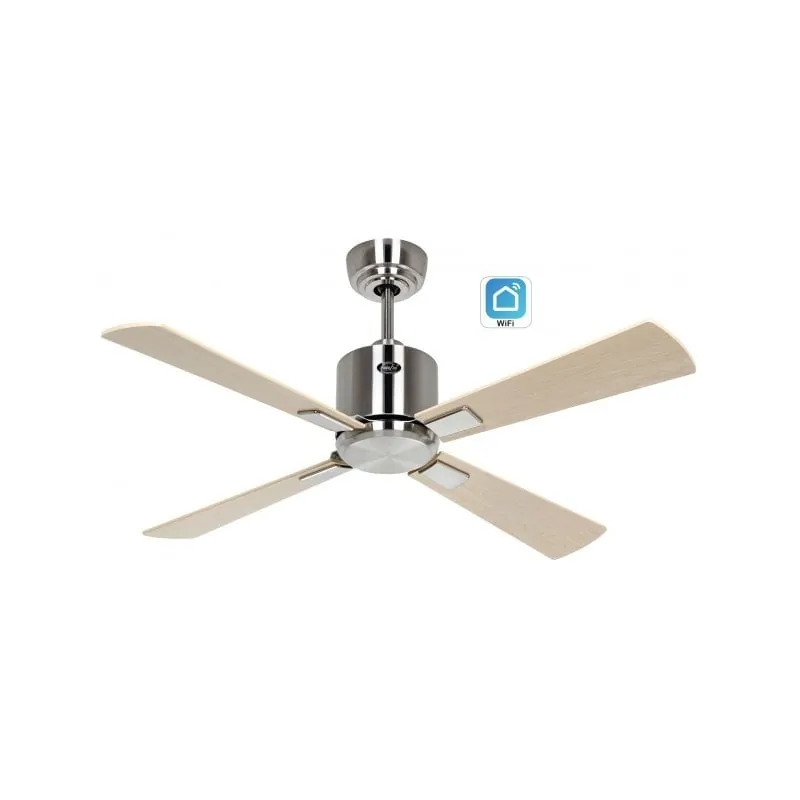 Ventilador De Techo Con Wifi Casafan 942121w Eco Neo Iii 103cm Cromo Cepillado/arce Y Haya 942121W