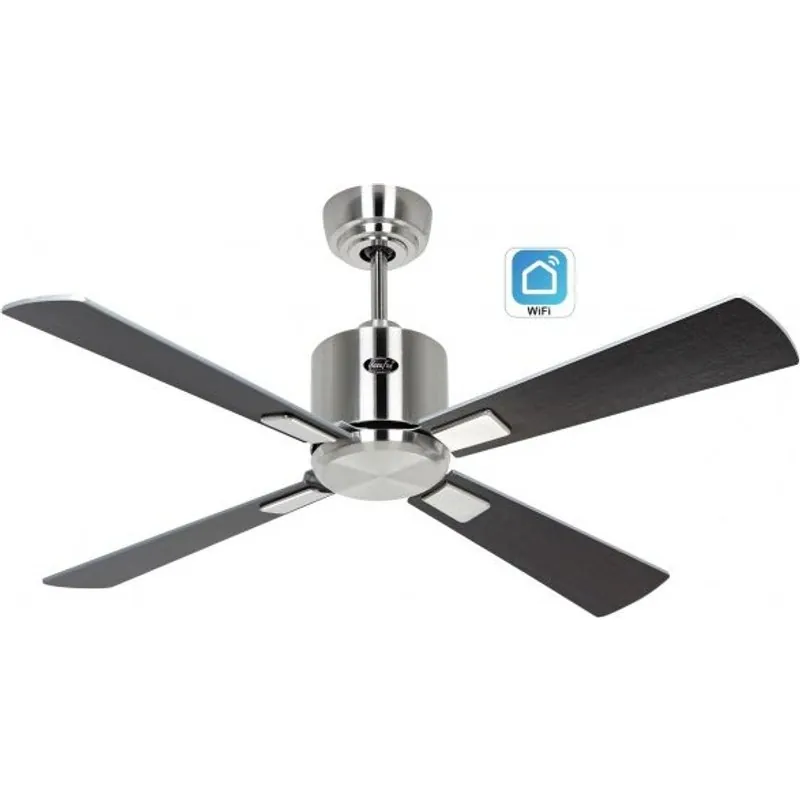 Ventilador De Techo Con Wifi Casafan 942141w Eco Neo Iii 103cm Cromo Cepillado/plata Y Wengué 942141W