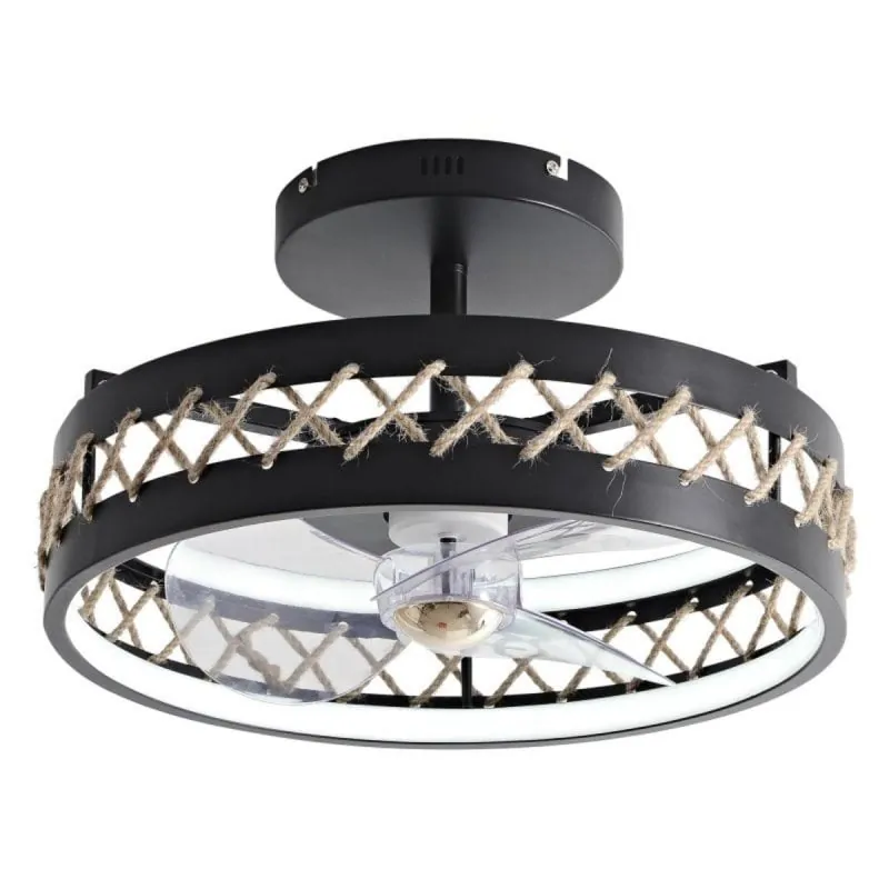 Ventilador de techo reversible CEILY ROPE DC 52W luz LED 6 velocidades y control Bluetooth CEILY ROPE