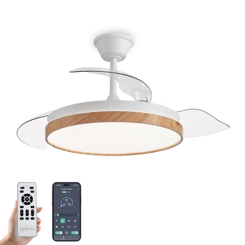 Ventilador de techo YOEVU EOS Nature LED DC 6 velocidades aspas retráctiles 8436626130616