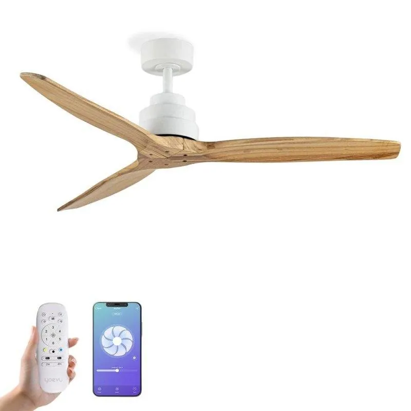 Ventilador de techo YOEVU Helix Haya 132 cm DC Wi-Fi Alexa sin luz YV-EOSHELIXH