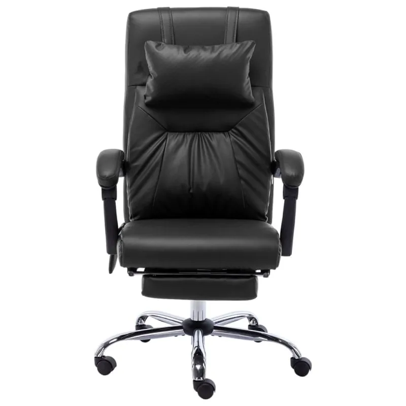 VidaXL Ammia Silla de Oficina con Función Masaje Reclinable Negro 20296