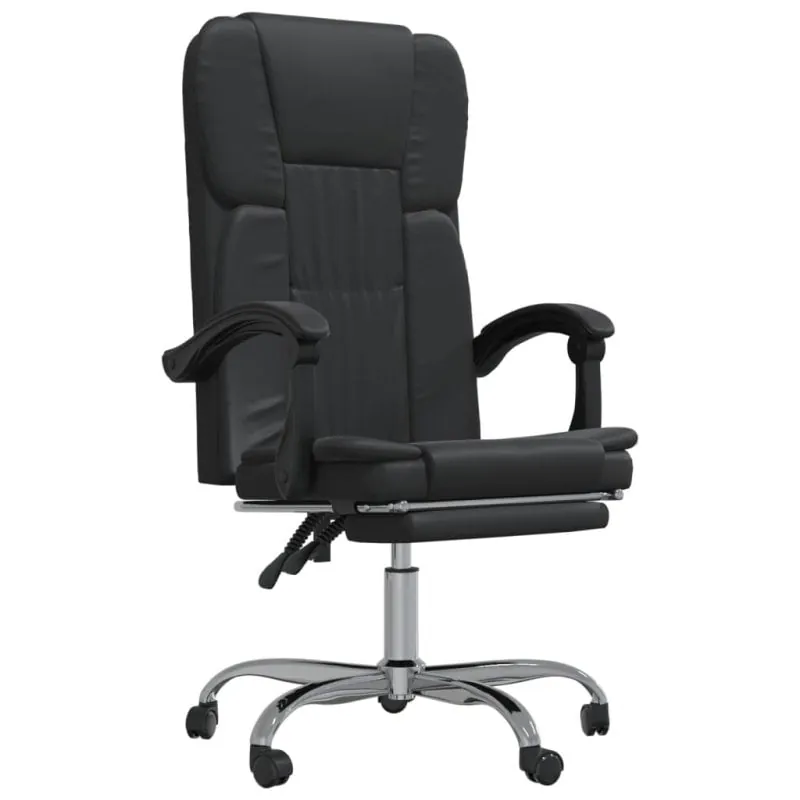 VidaXL Nusar Silla de Oficina Reclinable con Reposapiés Negro 349619