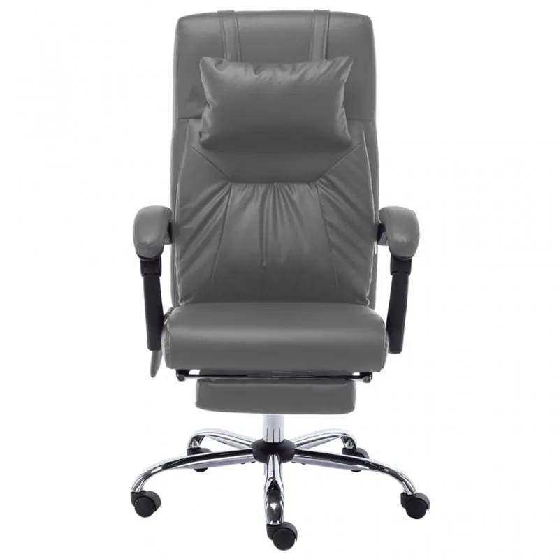 VidaXL Silla de Oficina de Masaje Cuero Sintético Gris Antracita/Antracita 20298