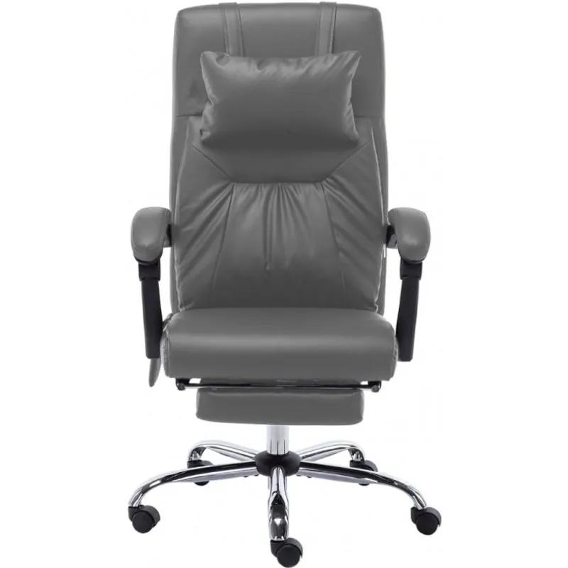 VidaXL Silla de Oficina de Masaje Cuero Sintético Gris Antracita/Antracita 20298