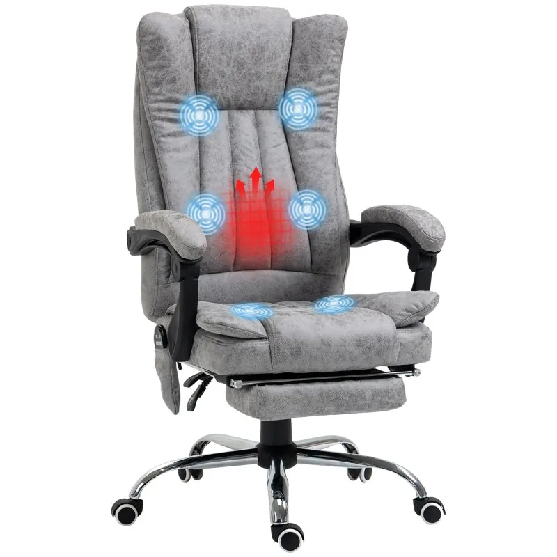 Vinsetto Silla De Masaje Reclinable Con 6 Puntos De Masaje Gris 921-246V90