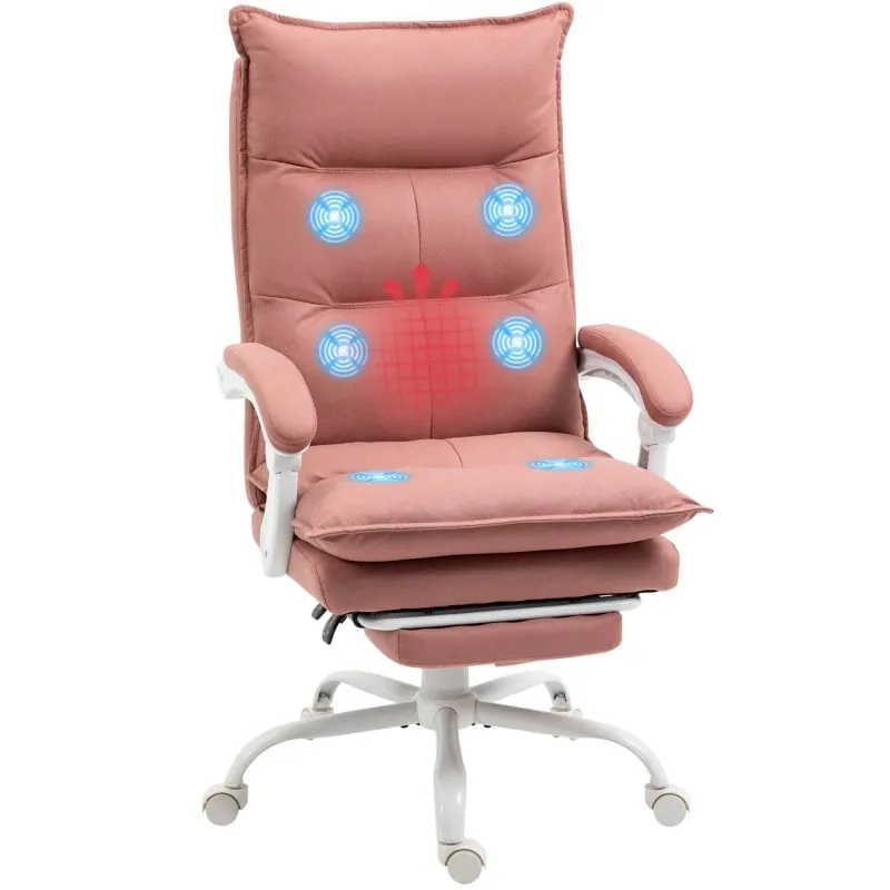 Vinsetto Silla de Oficina con 6 Puntos de Masaje y 5 Modos Rosa 921-661V90PK
