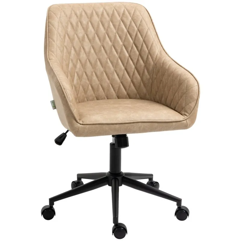 Vinsetto Silla de Oficina Cuero PU Altura Ajustable Marrón 921-615V01LR