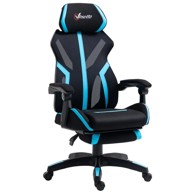 Vinsetto Silla Gaming con Altura Ajustable Azul 921-519BU