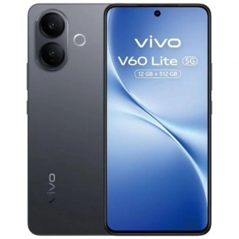Vivo V60 Lite 12GB 512GB 6.77" AMOLED 120Hz 5G Dual SIM Cámara 50MP Carga Rápida Android 15 Negro 5671101