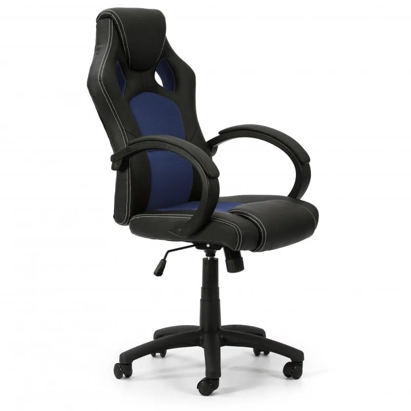 VS Venta-Stock Hamilton Silla de Oficina Reclinable Negro/Azul 8435487705544