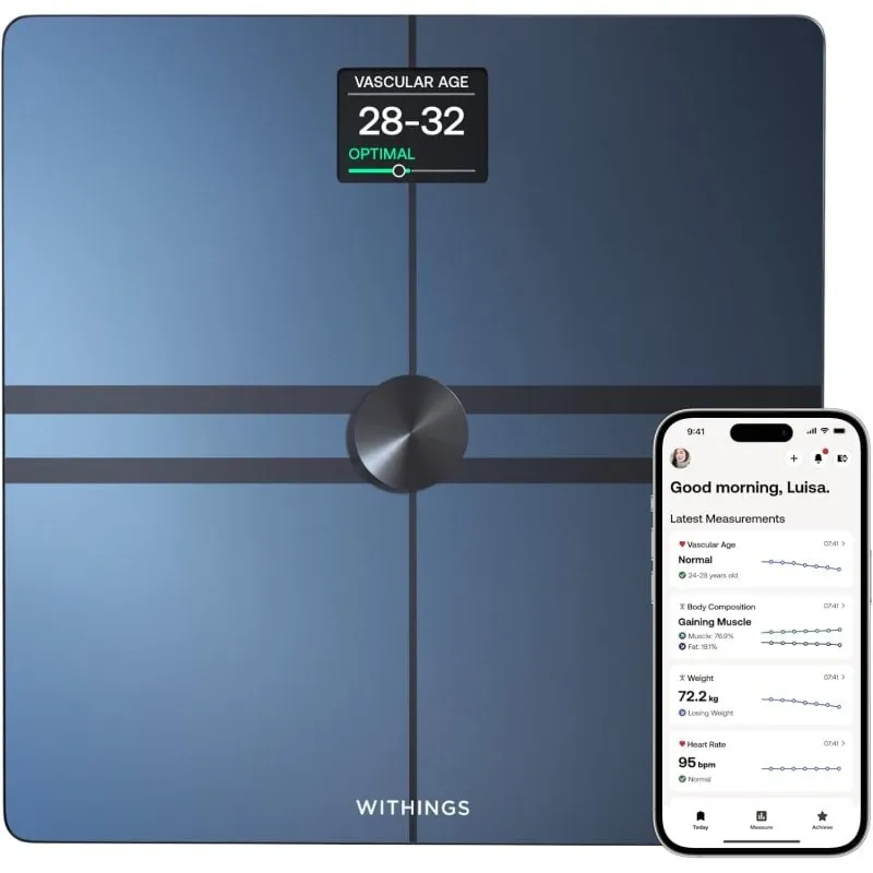Withings Body Comp Balança de Casa de Banho WiFi com Análise Corporal Completa Preta 3700546708015