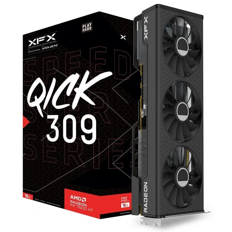 XFX SPEEDSTER QICK309 BLACK AMD Radeon RX 7600 XT 16GB GDDR6X RX-76TQICKBP
