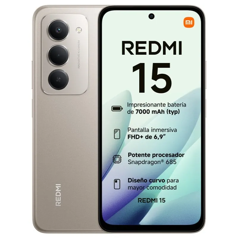 Xiaomi Redmi 15 4G 8GB 256GB 6.9" FHD+ 144Hz 7000mAh Dual SIM NFC Gris Titán MZB0L15EU