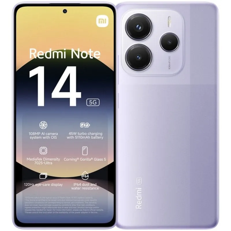 Xiaomi Redmi Note 14 5G 8/256GB Violeta Lavanda Libre MZB0IO1EU