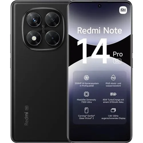 Xiaomi Redmi Note 14 Pro 5G 12/512GB Negro Medianoche Libre MZB0I8CEU