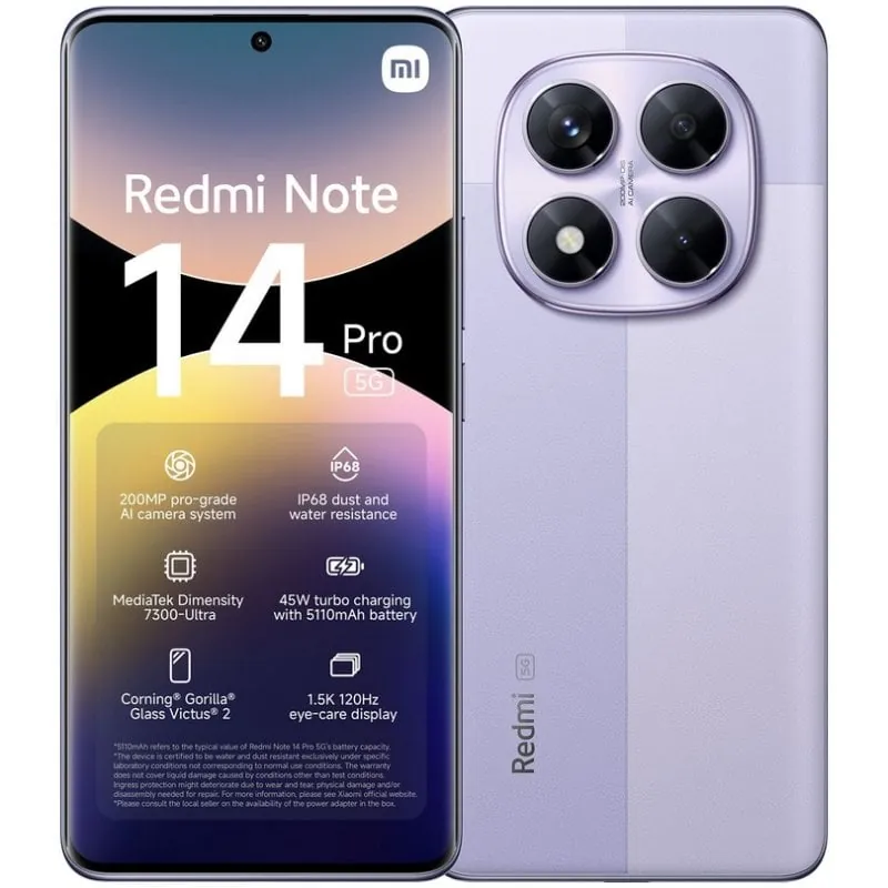 Xiaomi Redmi Note 14 Pro 5G 8/256GB Violeta Lavanda Libre MZB0IM5EU