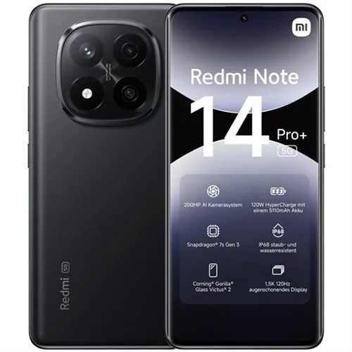 Xiaomi Redmi Note 14 Pro Plus 5G 8/256GB Negro Medianoche Libre MZB0I9OEU