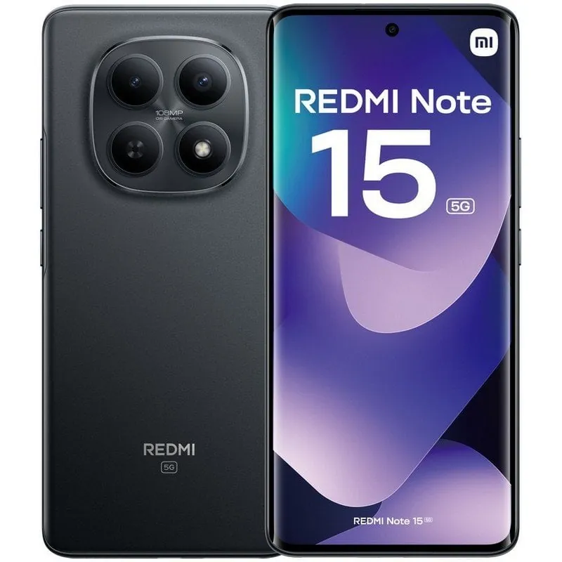 Xiaomi REDMI Note 15 5G 12GB 512GB 6.77" AMOLED 120Hz Dual SIM Cámara 108MP HyperOS 2 Negro MZB0MX2EU