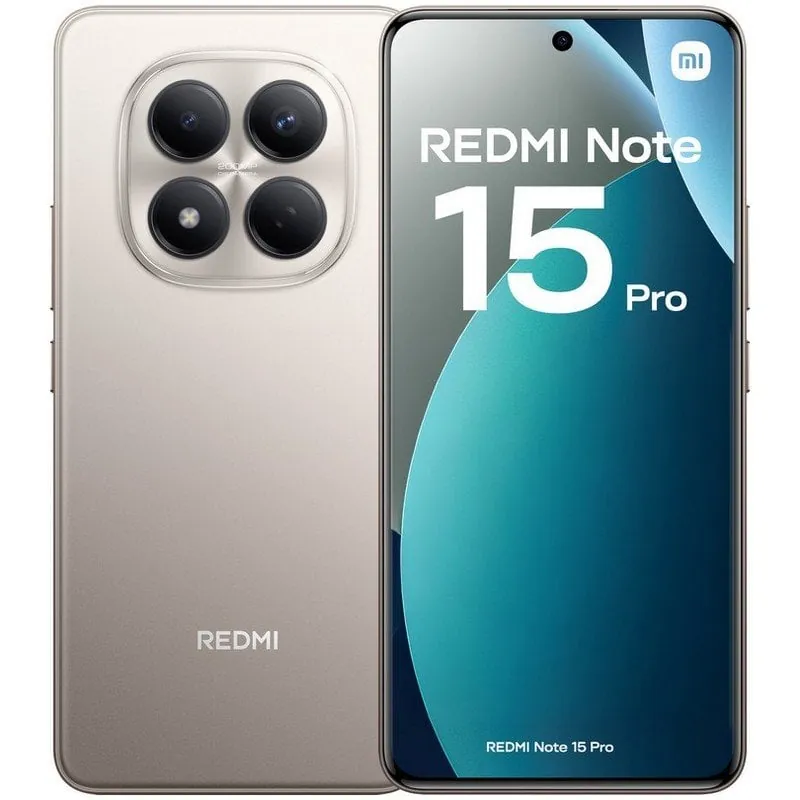Xiaomi REDMI Note 15 Pro 8GB 256GB 6.77" AMOLED 4G Dual SIM Batería 6500mAh HyperOS 2 Titanio MZB0MGWEU