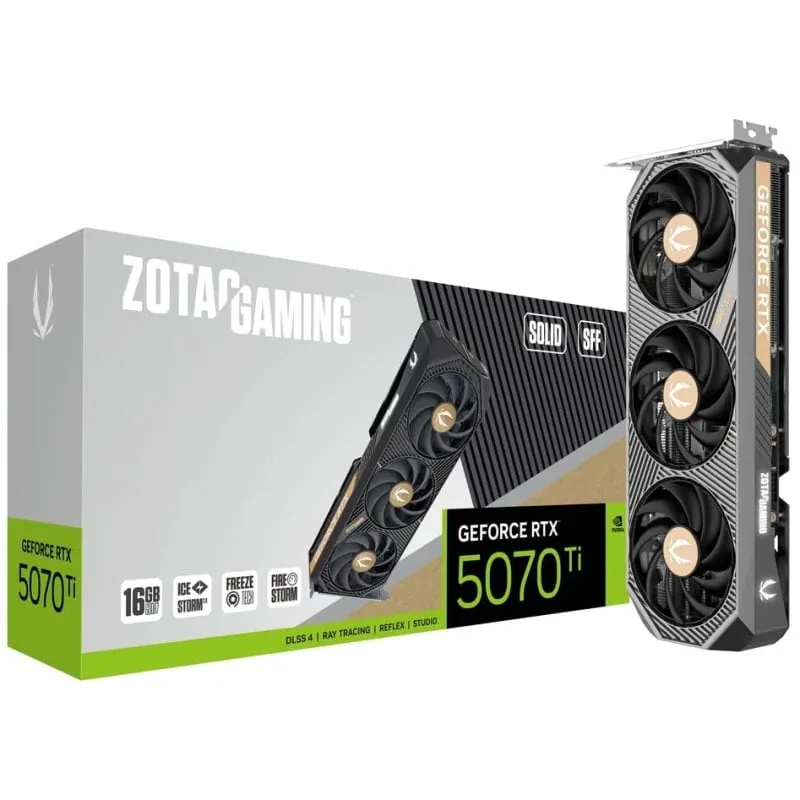 ZOTAC GAMING GeForce RTX 5070 Ti SOLID SFF 16GB GDDR7 Reflex 2 RTX AI DLSS4 ZT-B50710D3-10P