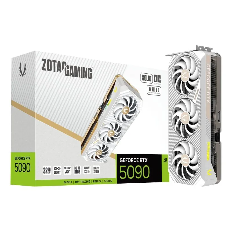 ZOTAC GAMING GeForce RTX 5090 SOLID OC White Edition 32GB GDDR7 Reflex 2 RTX AI DLSS4 ZT-B50900Q-10P