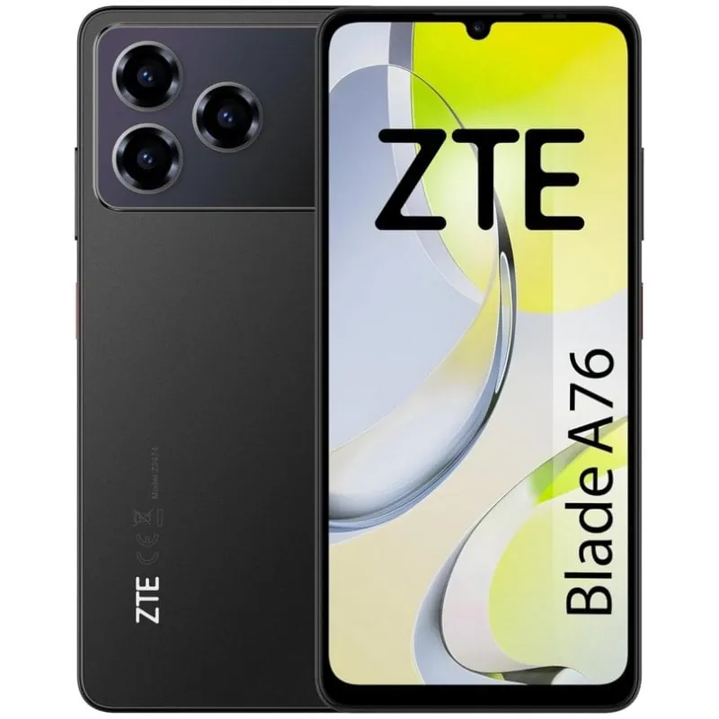 ZTE Blade A76 4GB 64GB 6.75" 4G Dual SIM Cámara Triple 50MP Batería 5000mAh Android 15 Negro P606F20 BK